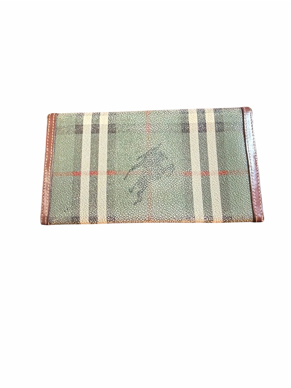 Vintage Burberrys of London Haymarket Check Long Wallet - Green/Olive - Picture 2 of 3